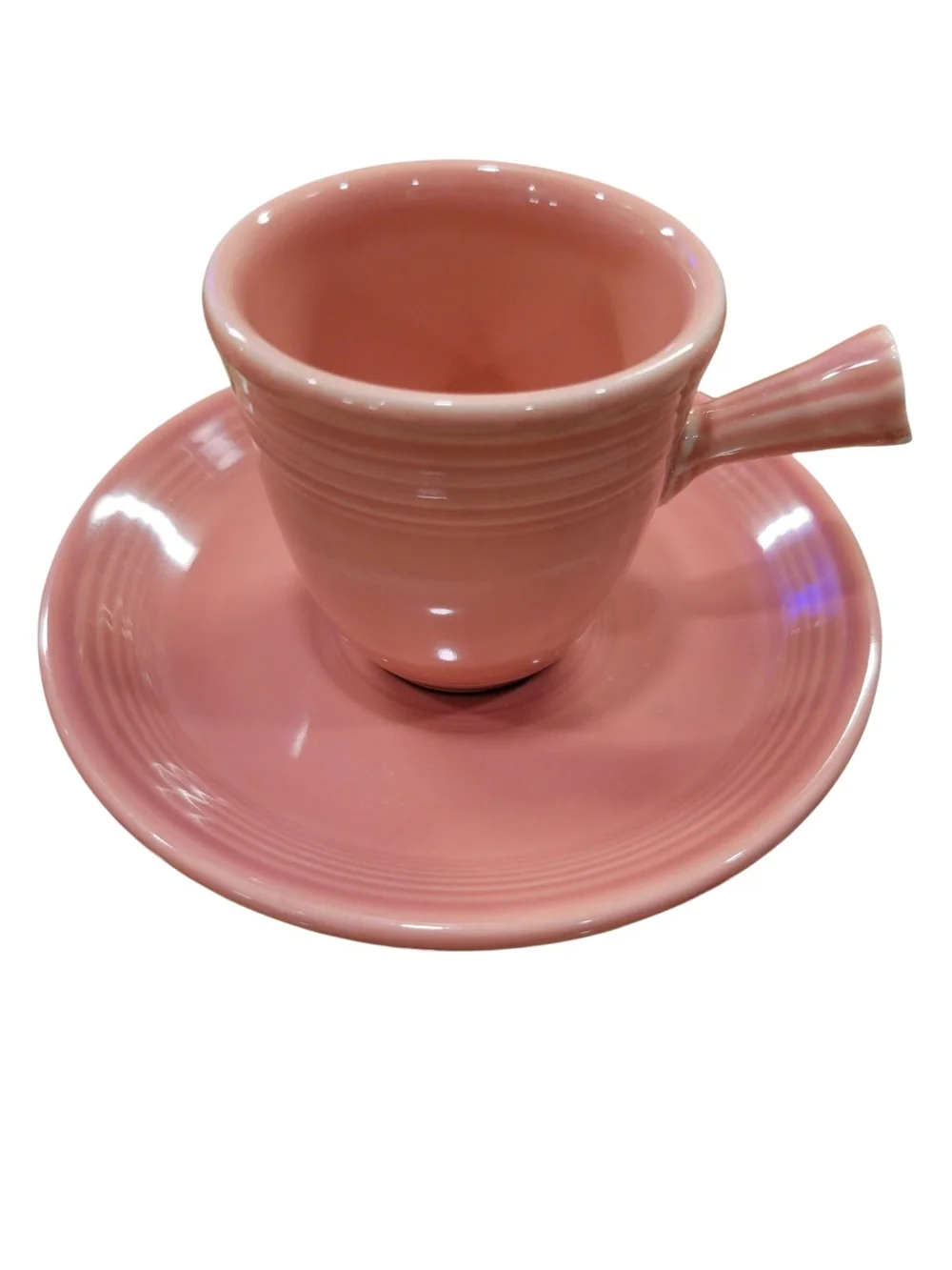 Fiesta® Rose Stick Handle Demitasse Cup & Saucer | Retired Color | EUC